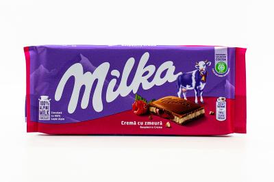 Молочный шоколад Milka Малиновый крем 100 грамм